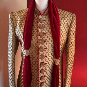 Indian Groom Wedding Attire, Stole, Shoes
